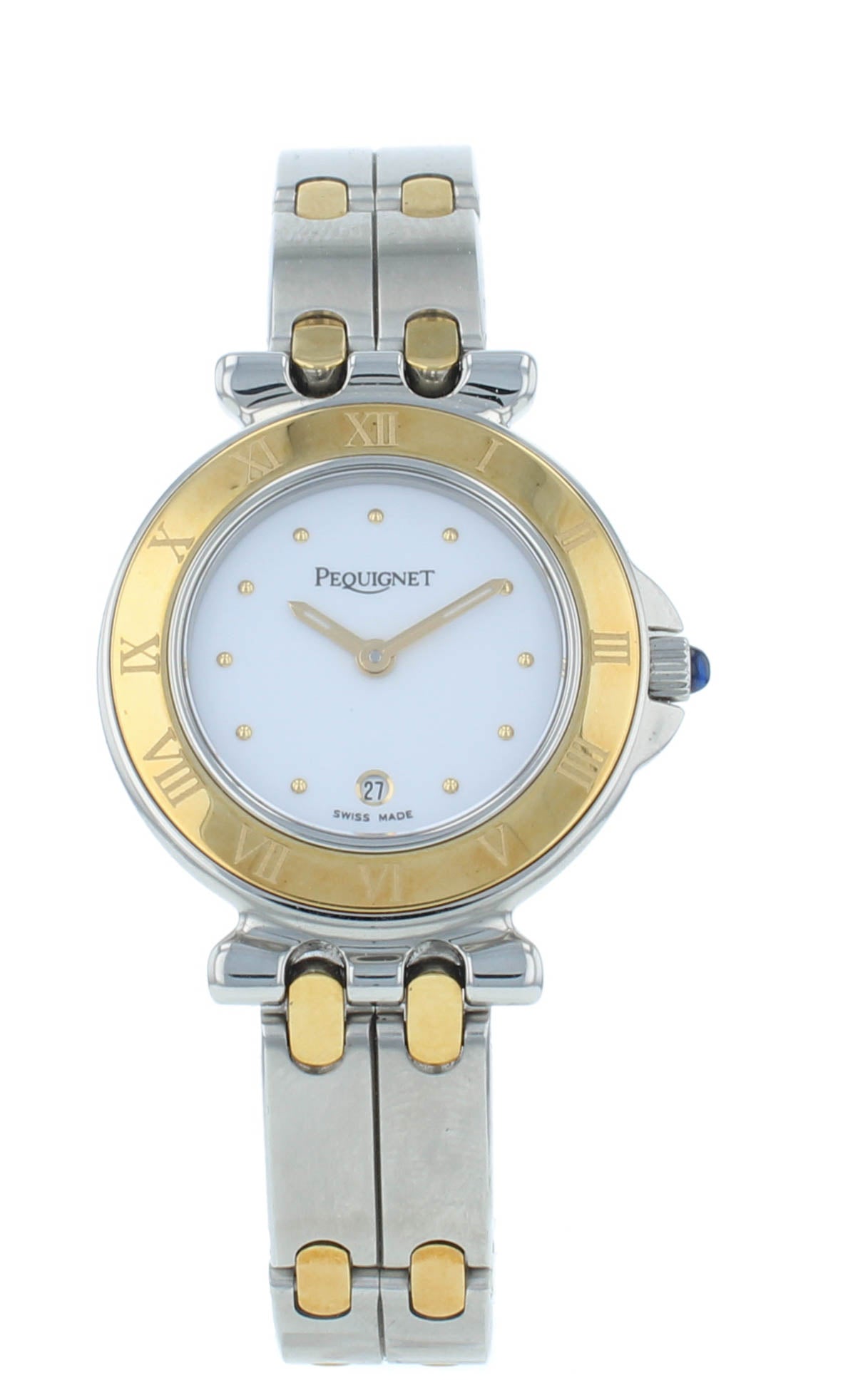 Pequignet Moorea Two Tone 29mm Quartz Steel 18kt Gold Ladies Watch 7 TTT