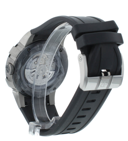 Perrelet Turbine XL Automatic Black Dial 48mm Rubber Strap Men's Watch A1050/1