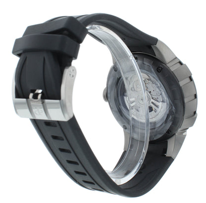 Perrelet Turbine XL Automatic Black Dial 48mm Rubber Strap Men's Watch A1050/1