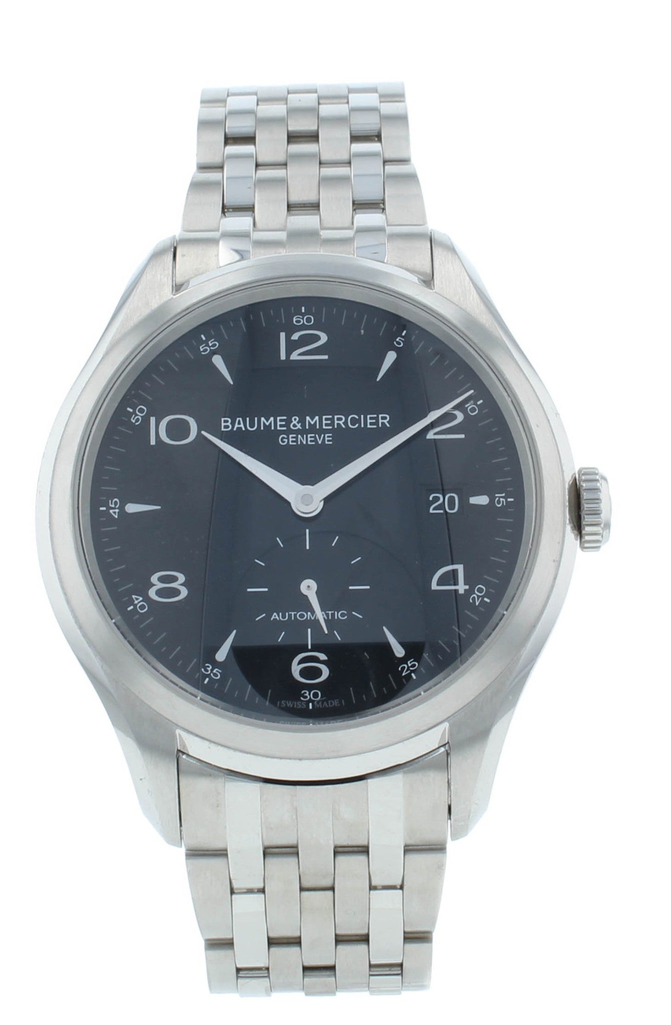 Pre-Owned Baume & Mercier Clifton Steel Black Dial 41mm Men's Watch M0A10100