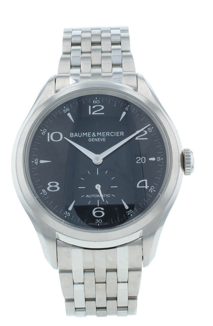 Pre-Owned Baume & Mercier Clifton Steel Black Dial 41mm Men's Watch M0A10100