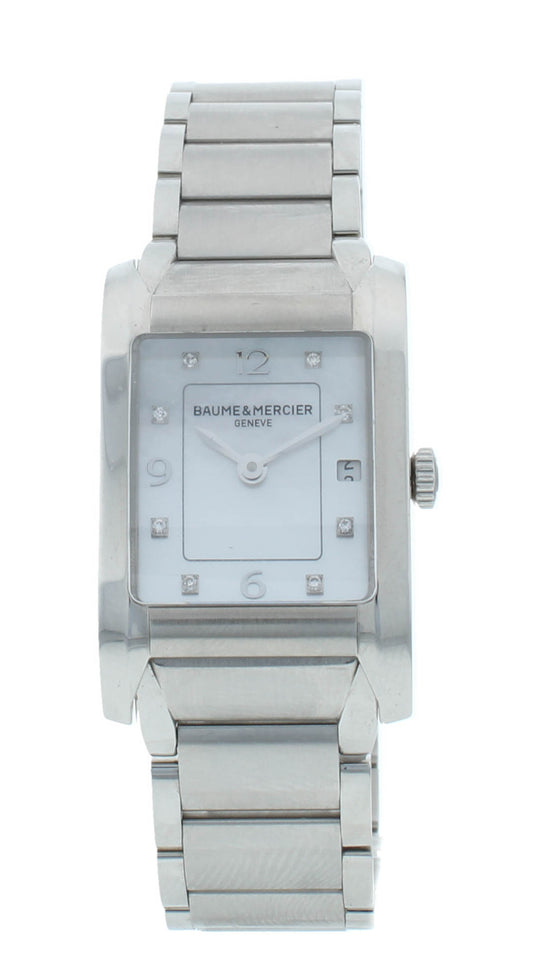 Baume & Mercier Hampton 22mm White MOP Diamond Dial Quartz Ladies Watch M0A10050