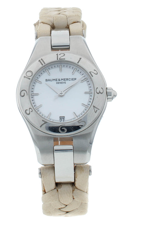 Baume & Mercier Linea White MOP Dial & Strap Quartz 27mm Ladies Watch M0A10116