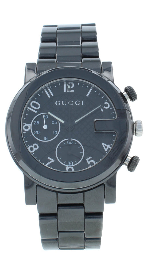 Gucci G-Chrono Ceramic Chronograph Black Dial Men's 38mm Quartz Watch YA101352