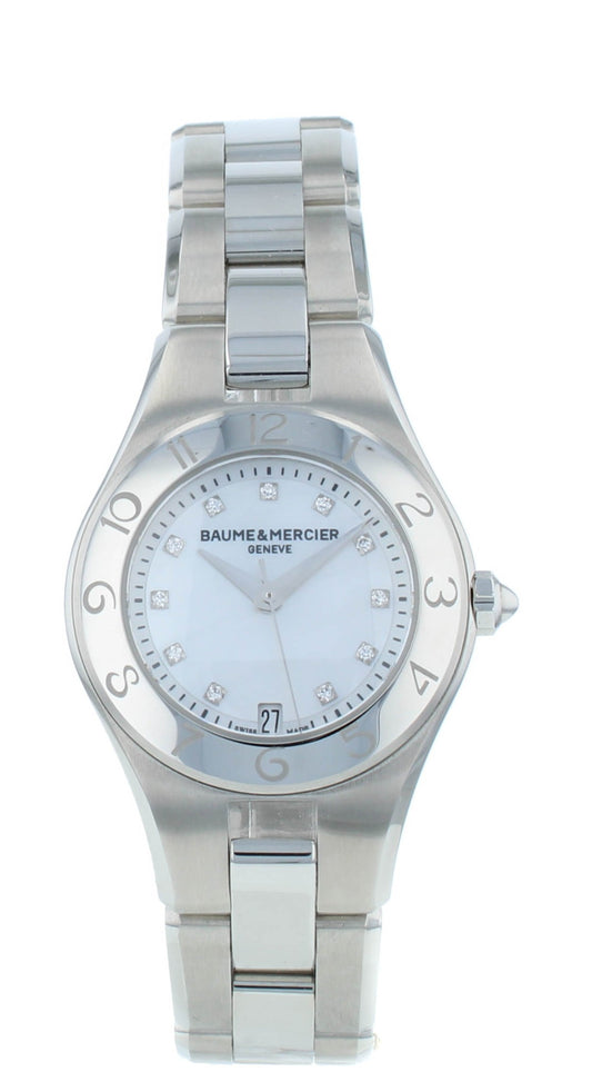 Pre-Owned Baume & Mercier Linea Diamond Dial Quartz 27mm Ladies Watch MOA10011