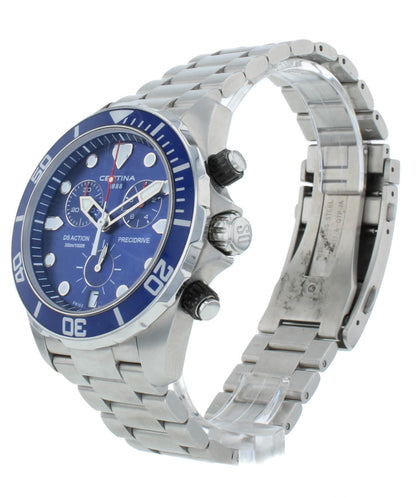 Certina DS Action 43mm Chronograph Blue Dial Quartz Men's Watch C0324171104100