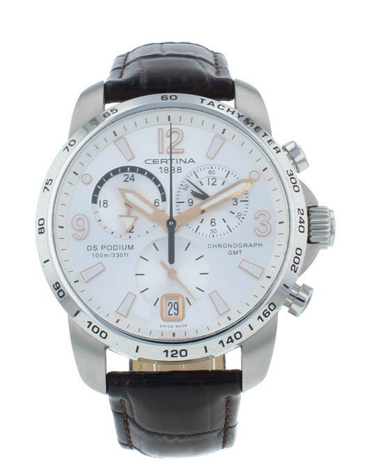 Certina DS Podium Chronograph 43mm Quartz Silver Dial Men's Watch C0016471603701