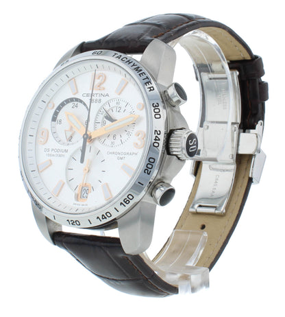 Certina DS Podium Chronograph 43mm Quartz Silver Dial Men's Watch C0016471603701