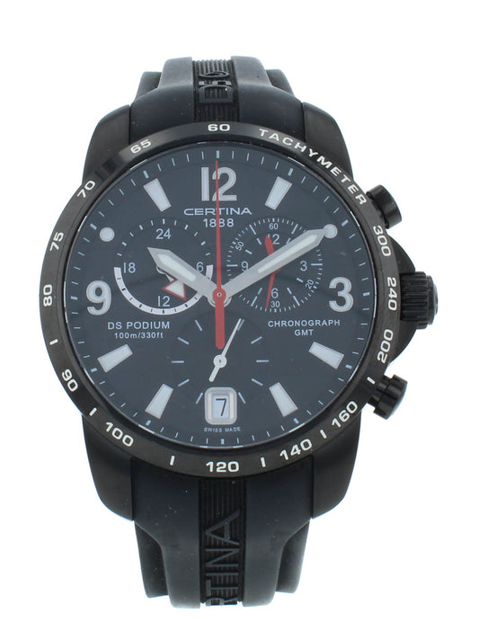 Certina DS Podium Chrono GMT 42mm Black Dial Quartz Men's Watch C0016391705700