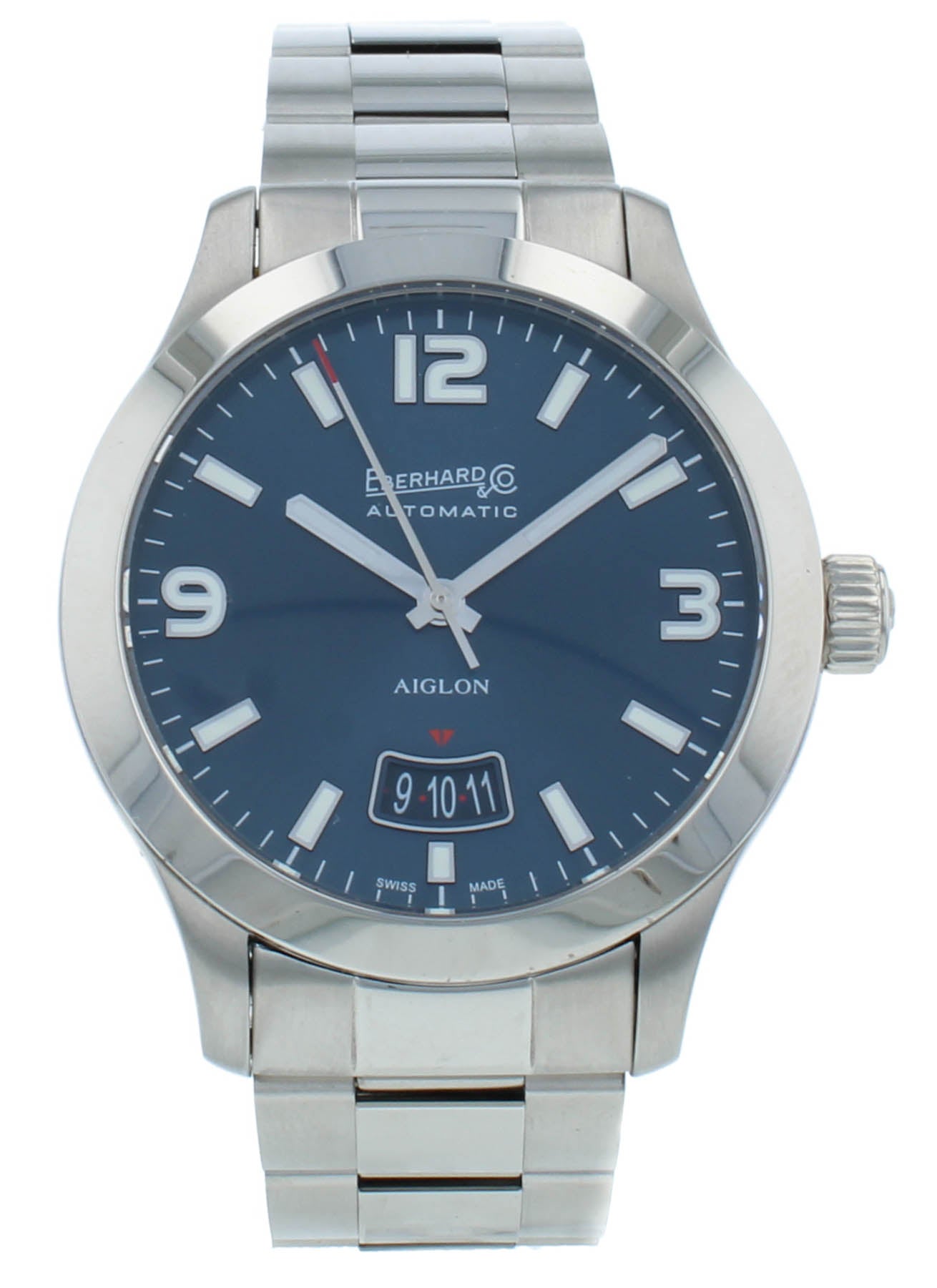 Eberhard & Co. Aiglon Grande Taille 40mm Steel Auto Blue Dial Men's Watch 41030