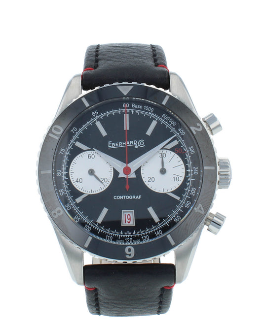 Eberhard & Co. Contograf 42mm Automatic Black Dial Chronograph Men's Watch 31069