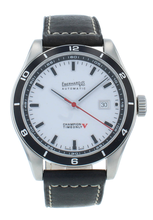 Eberhard & Co. Champion V Time Only 42mm Automatic White Dial Men's Watch 41031