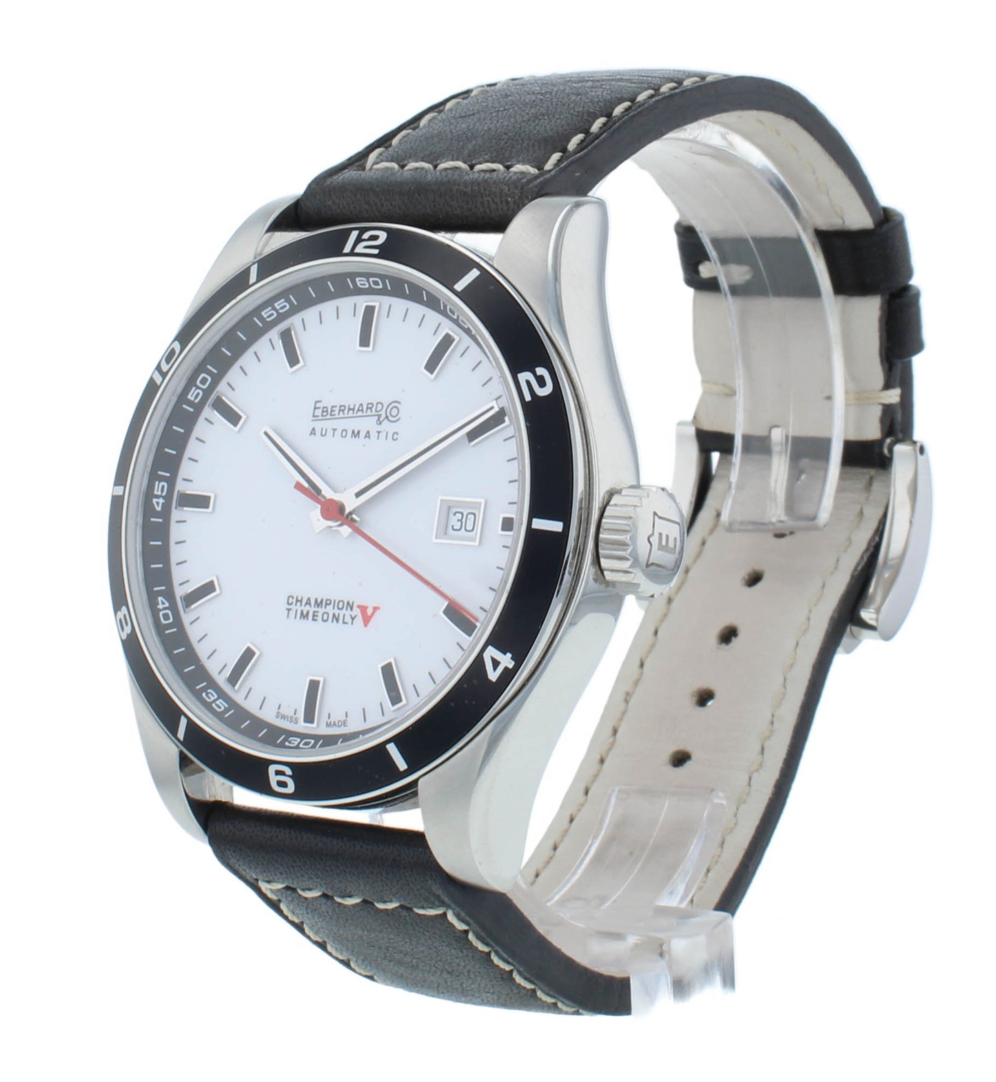 Eberhard & Co. Champion V Time Only 42mm Automatic White Dial Men's Watch 41031