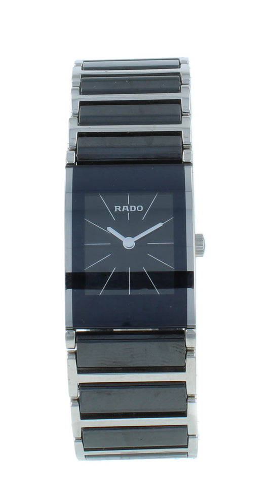 Rado Integral Black Dial 19X30mm Quartz Ceramic & Steel Ladies Watch R20786152