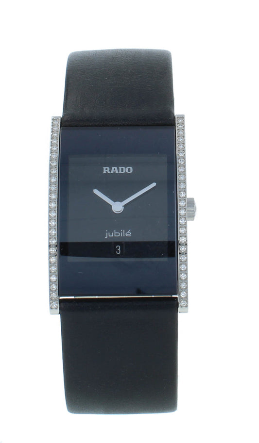 Rado Integral 24mm Ceramic Black Dial Diamond Quartz Ladies Watch R20758155