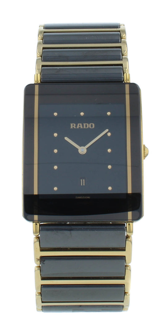Rado Integral 27mm Ceramic & 18kt Gold Black Dial Quartz Men's Watch R20282162