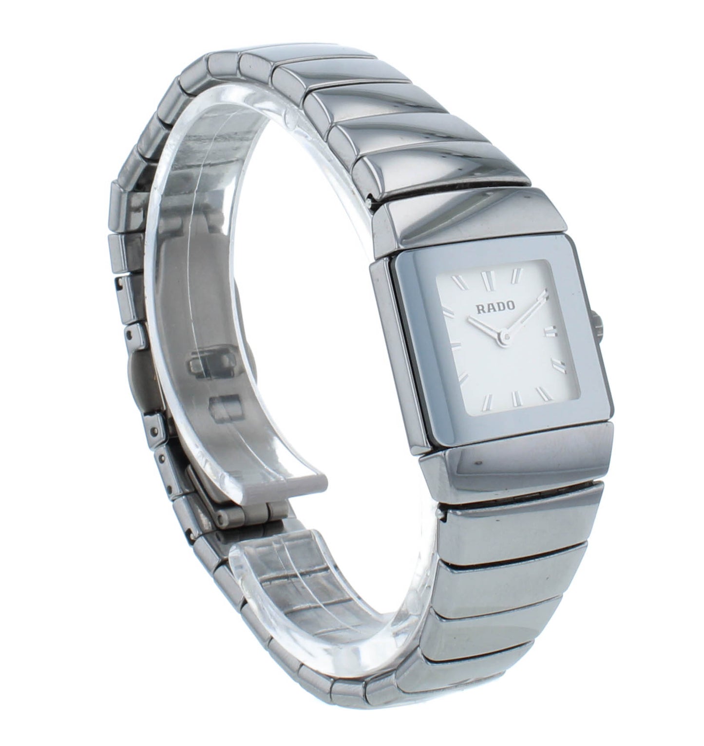 Rado Sintra Platinum-Tone White Dial 21mm Quartz Ceramic Ladies Watch R13334142
