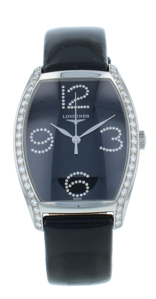 Longines Evidenza Quartz Black Dial 33mm Diamond Bezel Ladies Watch L26550572