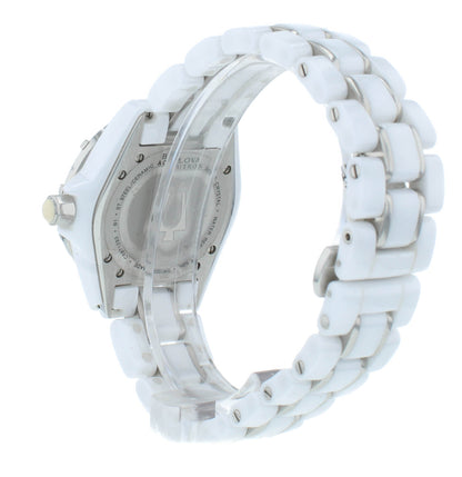 Bulova Accutron Mirador 36mm White MOP Diamond Dial Quartz Ladies Watch 65R137