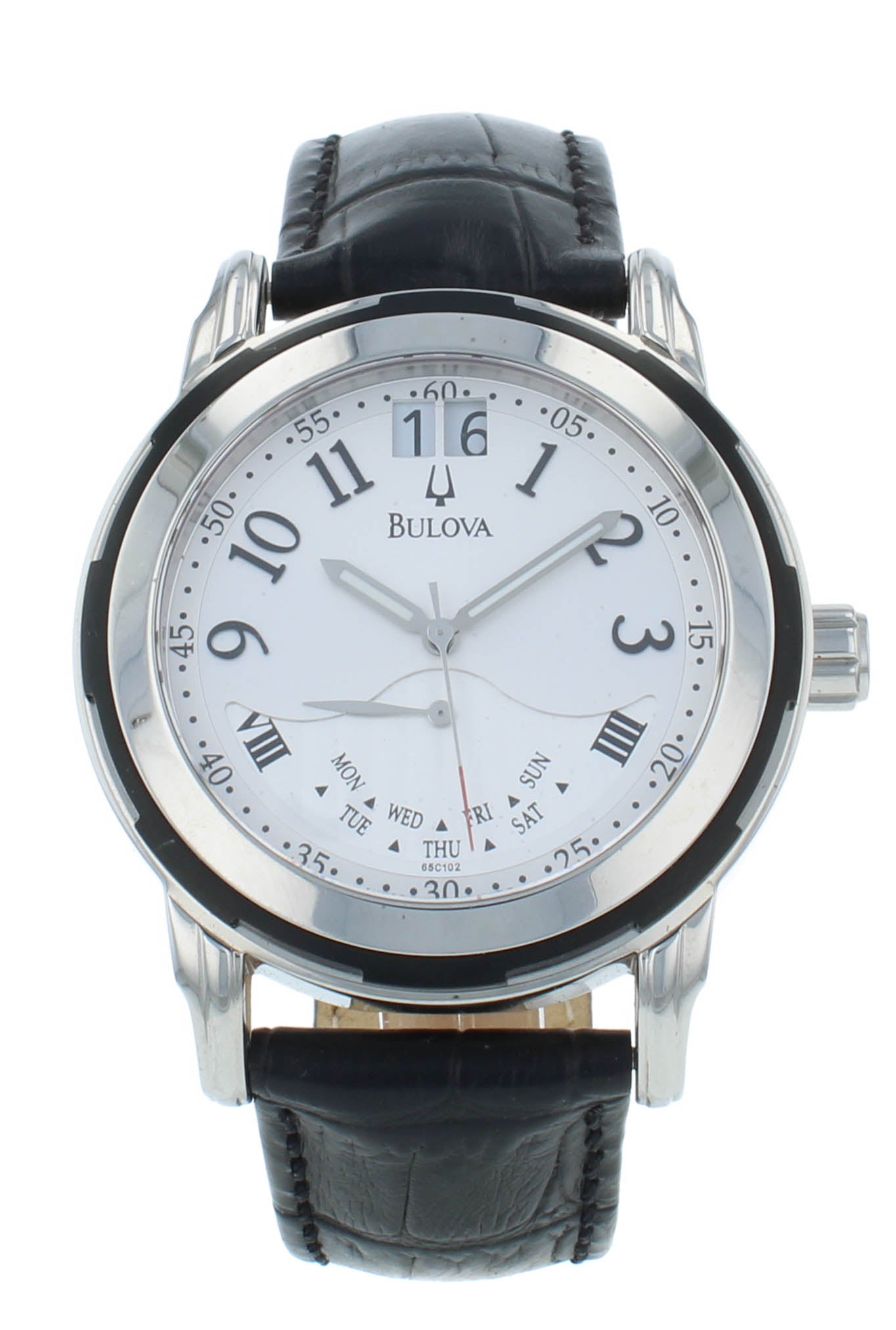 Bulova Accutron Exeter Silver Dial 43mm Big Date Quartz Men's Watch 65C102