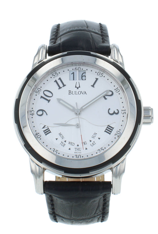 Bulova Accutron Exeter Silver Dial 43mm Big Date Quartz Men's Watch 65C102