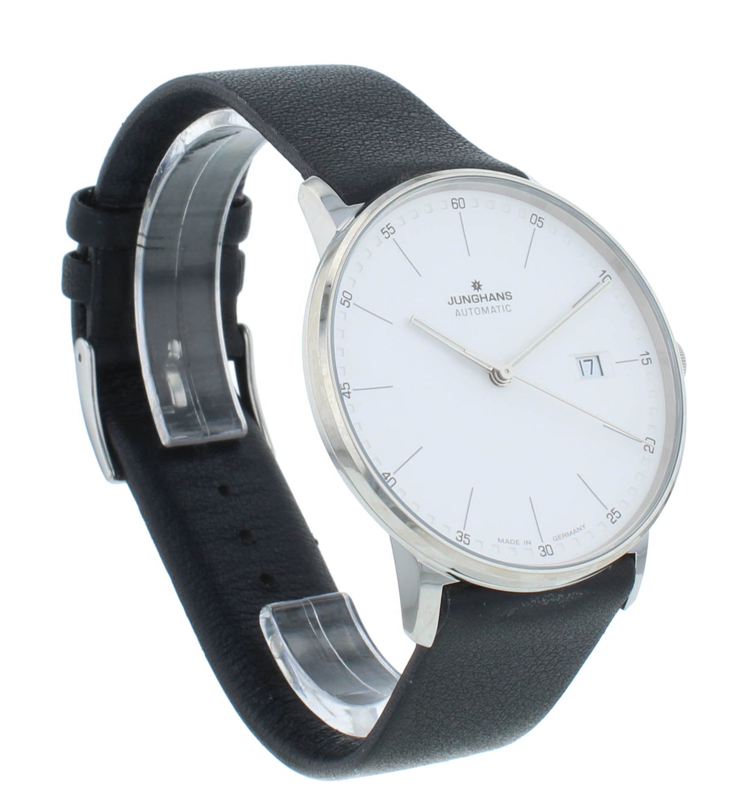 Junghans Form A Automatic 39mm White Dial Black Strap Men's Watch 027/4730.00