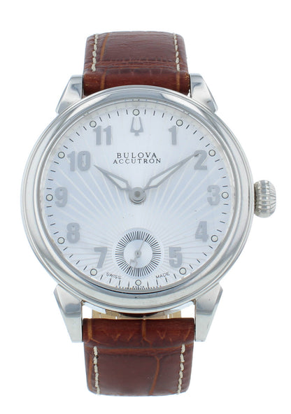 Bulova Accutron Gemini Silver Dial 42mm Mechanical Hand Wind  Men's Watch 63A26