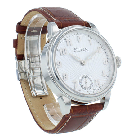 Bulova Accutron Gemini Silver Dial 42mm Mechanical Hand Wind  Men's Watch 63A26