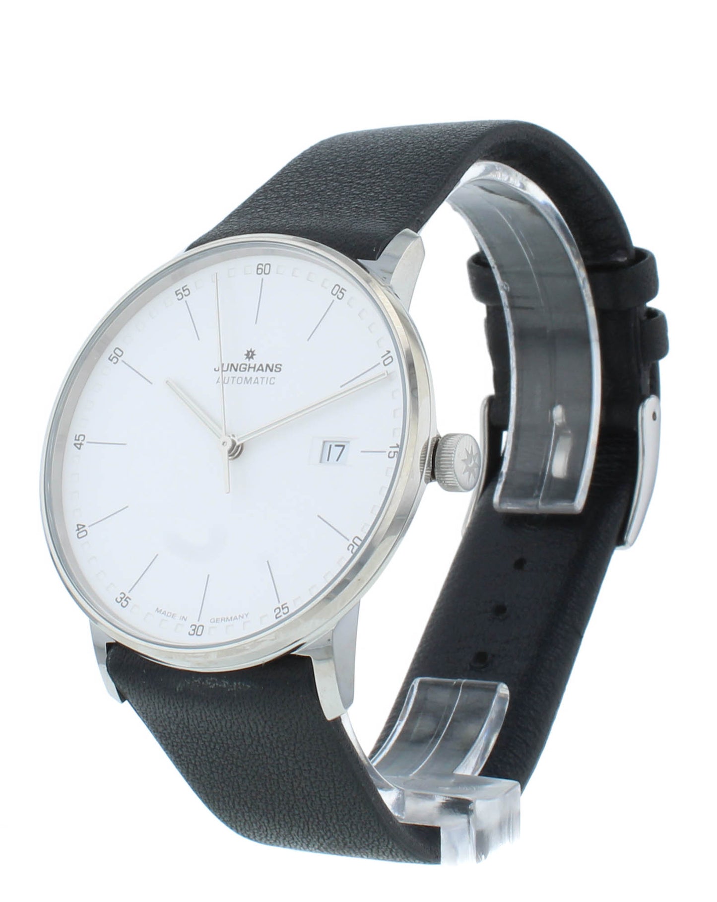 Junghans Form A Automatic 39mm White Dial Black Strap Men's Watch 027/4730.00