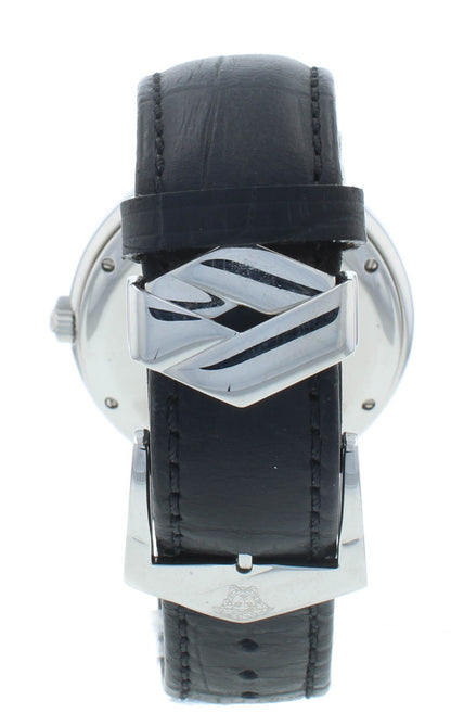 Versace 41mm Quartz Black Leather Strap White MOP Dial Men's Watch KLQ99