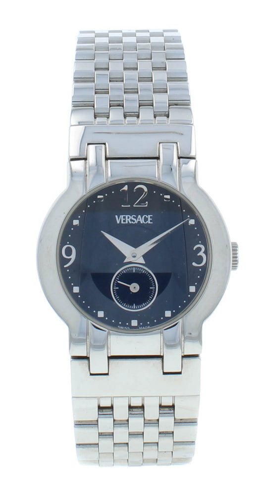 Versace Small Seconds 26mm Quartz Black Dial Steel Bracelet Men's Watch BSQ99