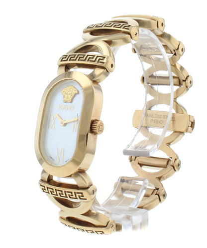 Pre-Owned Versace White MOP Dial Quartz Gold Plated Ladies Watch SSQ90D009