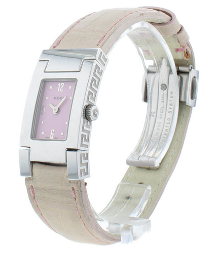 Pre-Owned Versace White Pink Dial & Strap Quartz 18mm Ladies Watch ASQ99