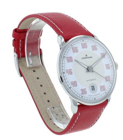 Junghans Meister Driver Automatic Red Strap White Dial Men's Watch 027/4716.00