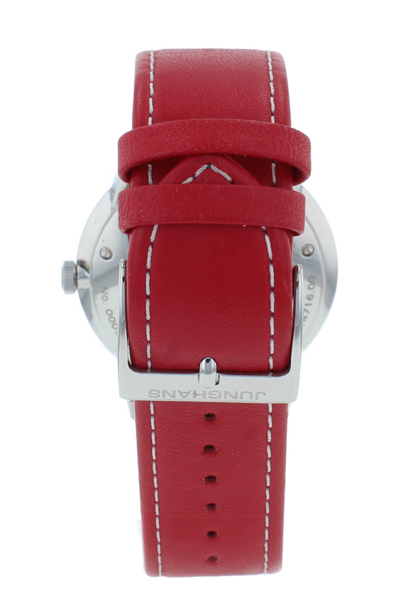 Junghans Meister Driver Automatic Red Strap White Dial Men's Watch 027/4716.00