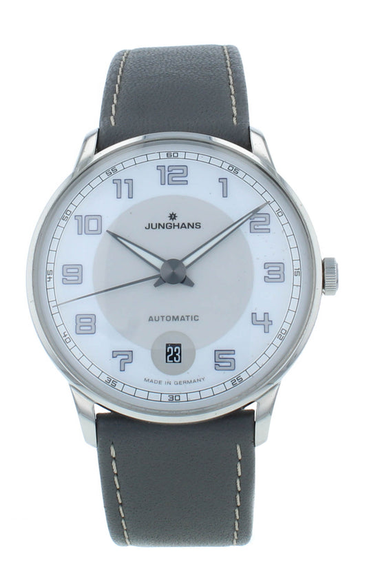 Junghans Meister Driver Automatic Gray Strap White Dial Men's Watch 027/4718.00