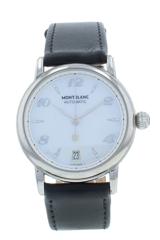 Montblanc Star White MOP Dial Diamond 36mm Automatic Ladies Watch 107118