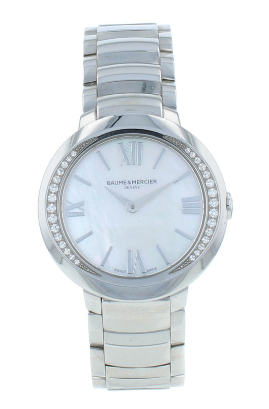 Baume & Mercier Promesse 30mm Diamond Bezel Quartz Ladies Watch M0A10160