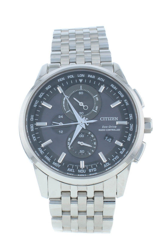 Pre-Owned Citizen Eco Drive 43mm Chrono Quartz Black Dial Men's Watch AT8110-53E