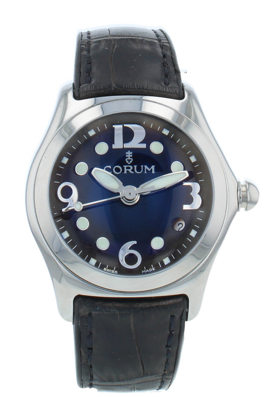 Pre-Owned Corum Bubble 36mm Quartz Blue Dial Ladies Watch 039.250.20-0F01EB30R