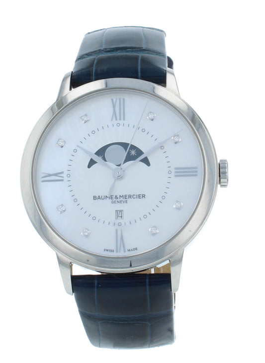 Baume & Mercier Classima 31mm Moonphase Silver Dial Quartz Ladies Watch M0A10329