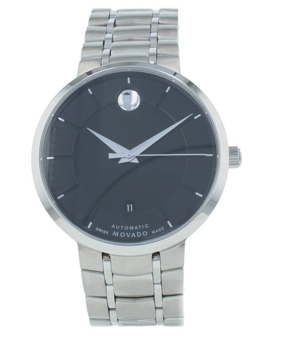 Movado 1881 Automatic Black Dial Stainless Steel 39.5mm Men's Watch 606914