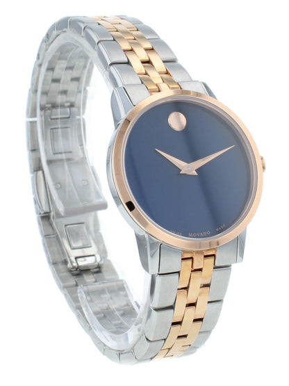 Movado Museum Classic 28mm Quartz Two-Tone Blue Dial Ladies Watch 607268