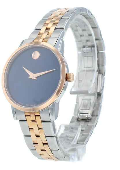 Movado Museum Classic 28mm Quartz Two-Tone Blue Dial Ladies Watch 607268