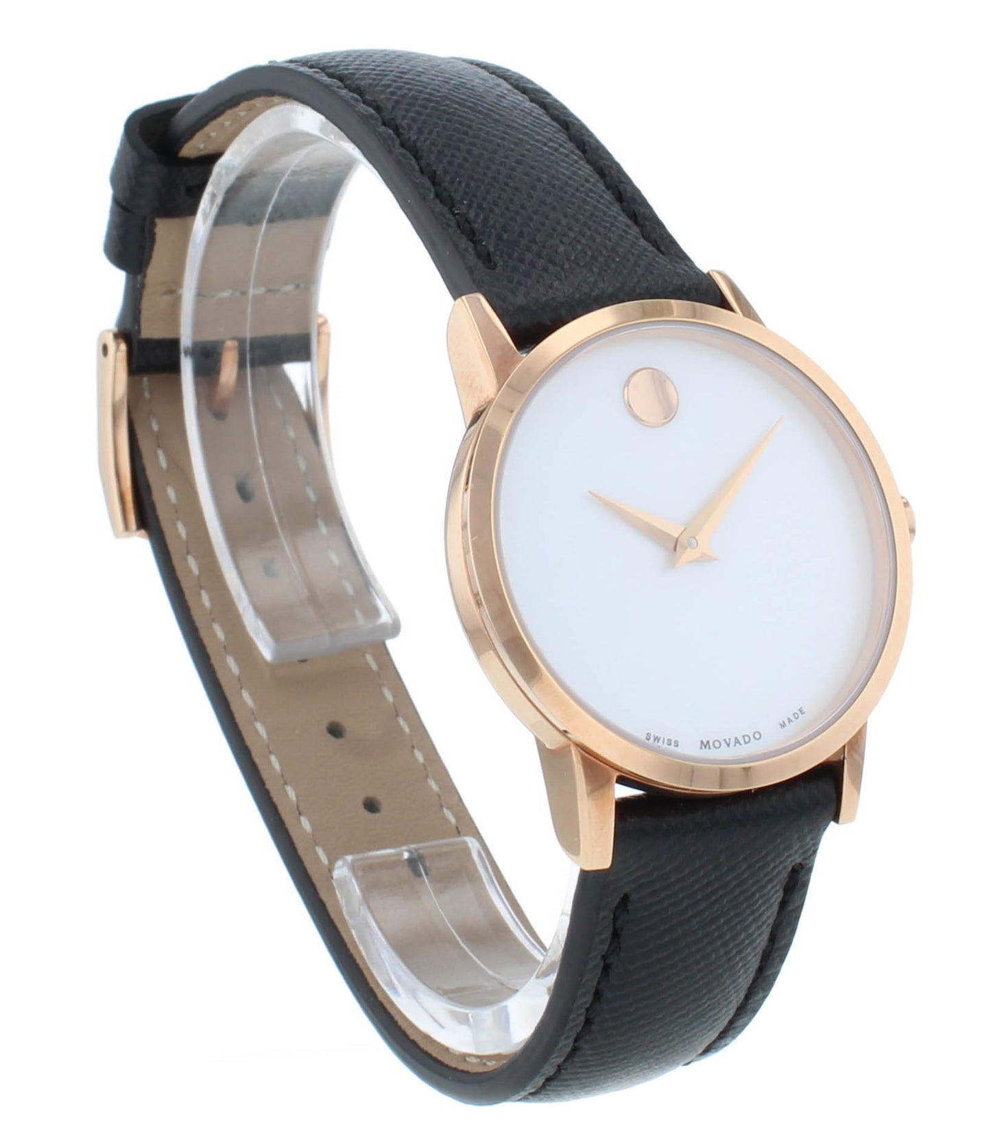 Movado Meusuem Classic Rose Gold Tone White MOP 28mm Quartz Ladies Watch 607424