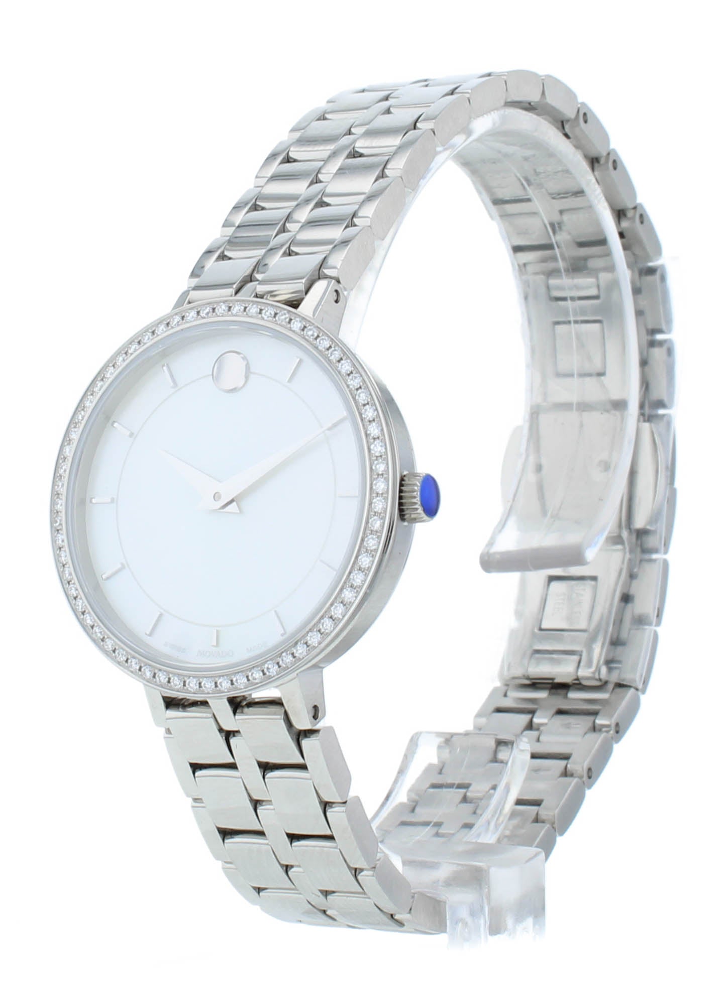 Movado Kora 28mm Quartz White MOP Dial Stainless Steel Ladies Watch 607325