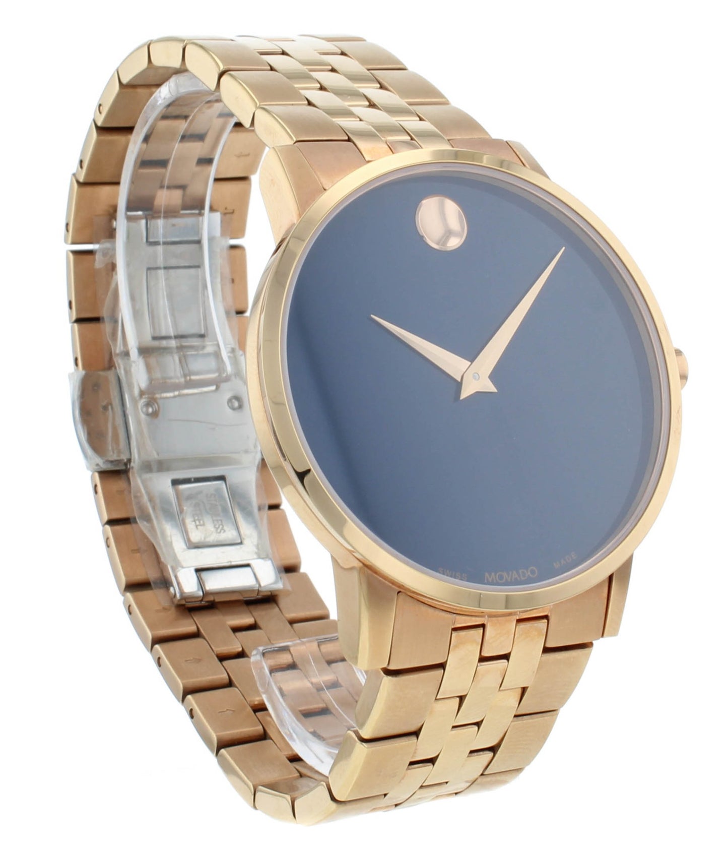 Movado Museum Classic 40mm Blue Dial Stainless Steel Quartz Men's Watch 607353