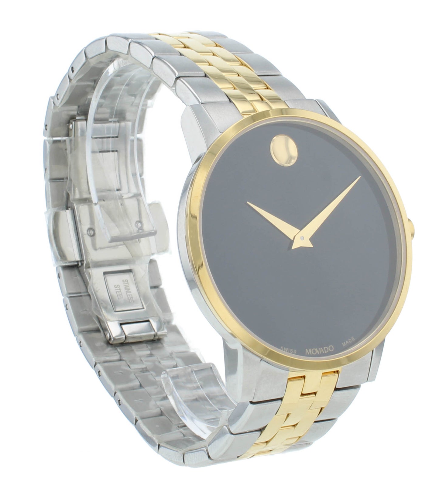 Movado Museum Classic 40mm Black Dial Two-Tone Quartz Men's Watch 607200