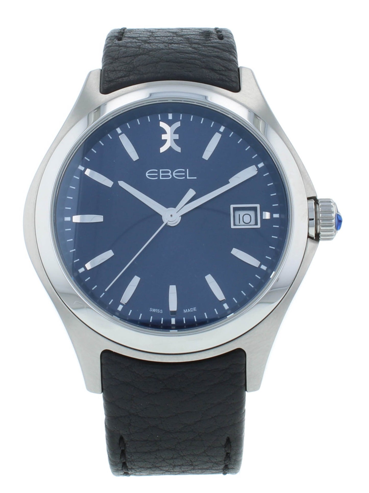 Ebel Wave 40mm Blue Dial Stainless Steel Quartz Men's Watch 1216329