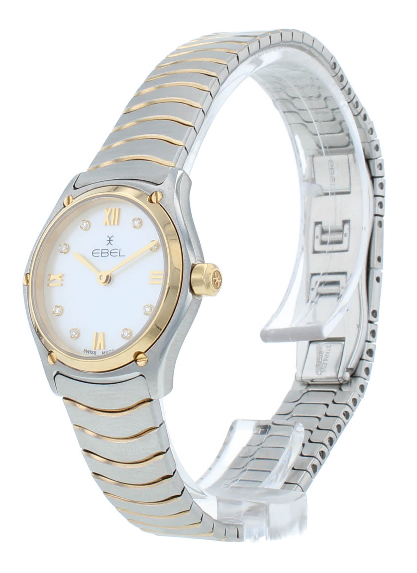 Ebel Sport Classic 24mm Quartz Steel & 18kt Yellow Gold Ladies Watch 1216442A